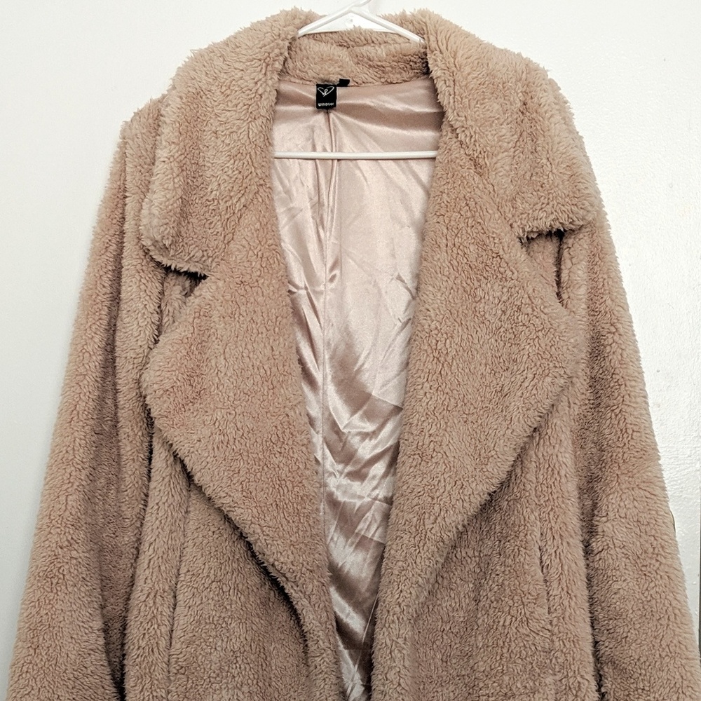 Fuzzy teddy bear coat